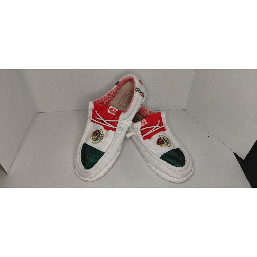 HEYDUDE Men Wally Break Mexico Flag shoes 10M Comfort Classic Mexican Streetwear